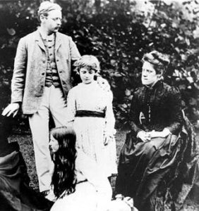 Edmund Gosse with his wife and children [http://freepages.genealogy.rootsweb.ancestry.com/]